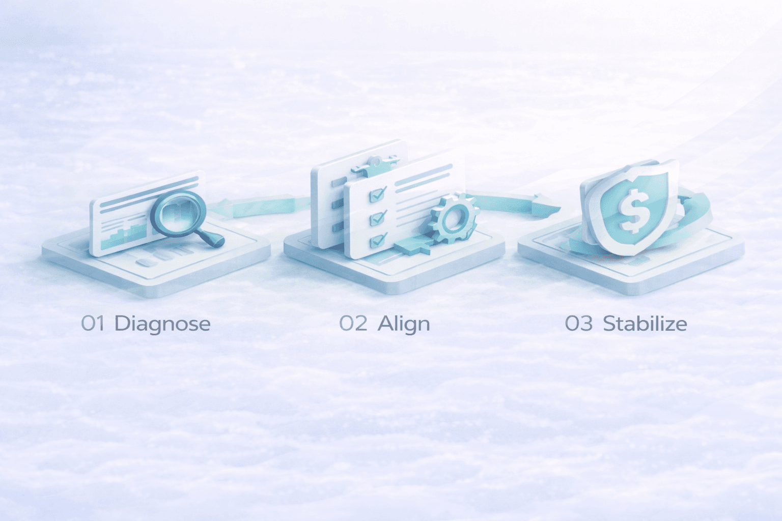 Diagnose align stabilize process visual